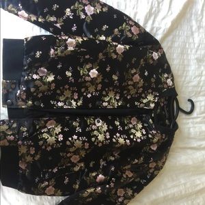 Satin Floral Bomber Brandy Melville